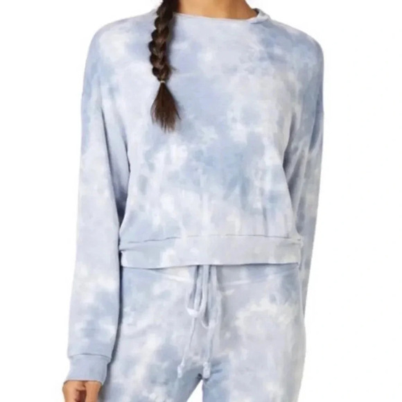 Beyond Yoga Blue Dream & Gray Cloud Tie-Dye Day to Day Pullover S - Picture 1 of 7